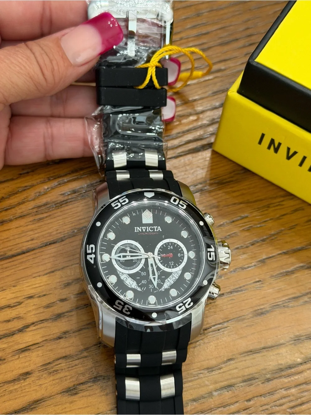 Invicta Scuba ProDiver Black and Silver Men's Chronograph Dive Watch